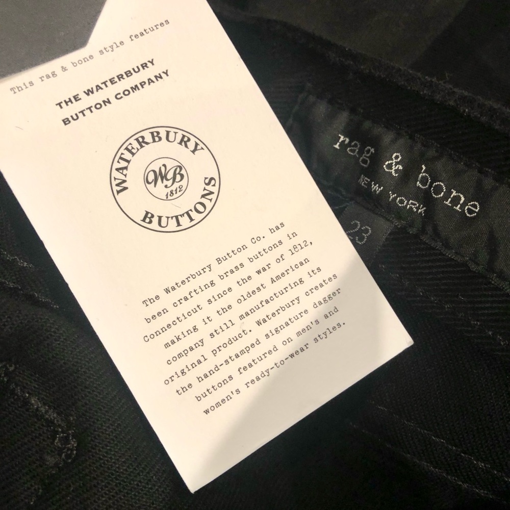rag & bone HighRise Straight Leg Jeans Black Twill - Picture 7 of 7